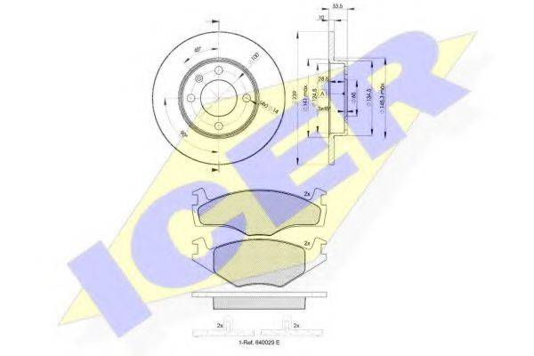 ICER 310485304 Комплект гальм, дисковий гальмівний механізм