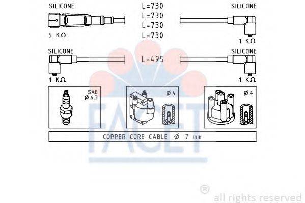 FACET 49518 Комплект дротів запалювання