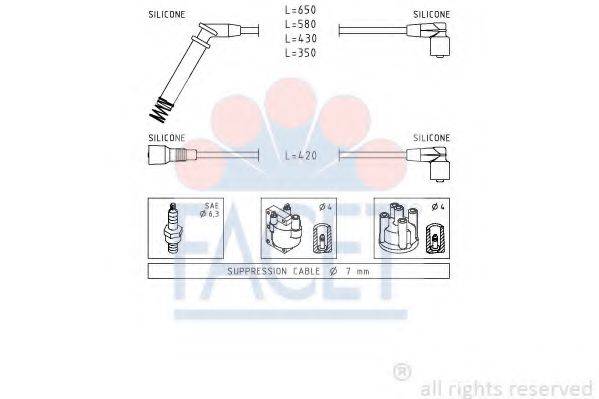 FACET 49237 Комплект дротів запалювання