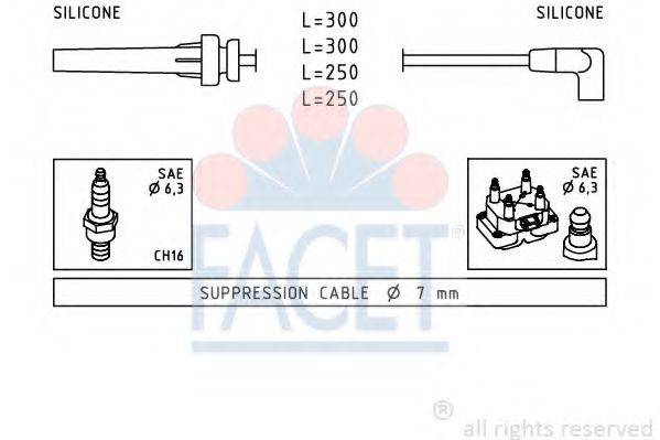 FACET 49508 Комплект дротів запалювання