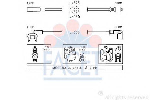 FACET 48543 Комплект дротів запалювання