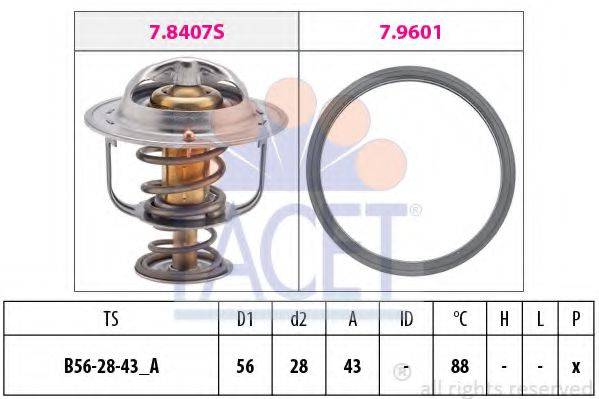 FACET 78408 Термостат, охолоджуюча рідина