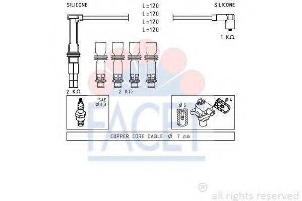 FACET 49607 Комплект дротів запалювання