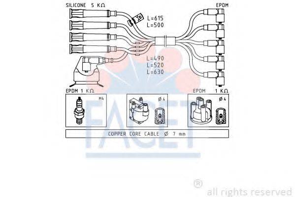 FACET 48572 Комплект дротів запалювання