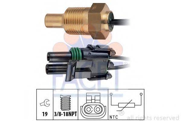 FACET 73307 Датчик, температура охолоджувальної рідини