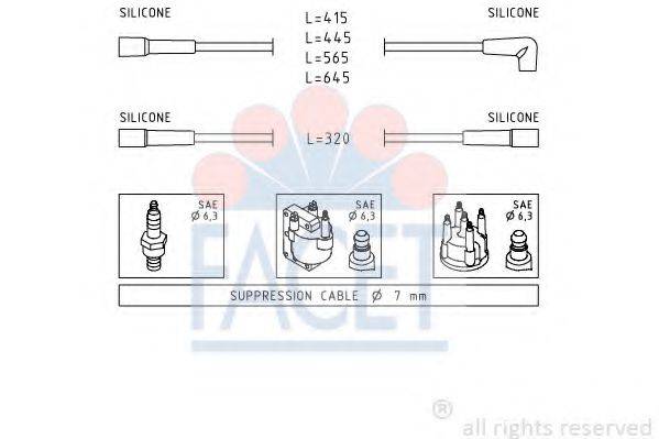 FACET 48510 Комплект дротів запалювання