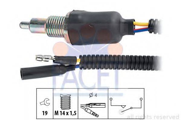 FACET 76093 Вимикач, фара заднього ходу
