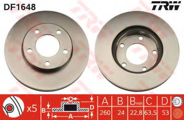 TRW DF1648 гальмівний диск