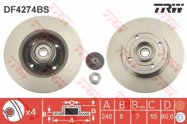 TRW DF4274BS гальмівний диск