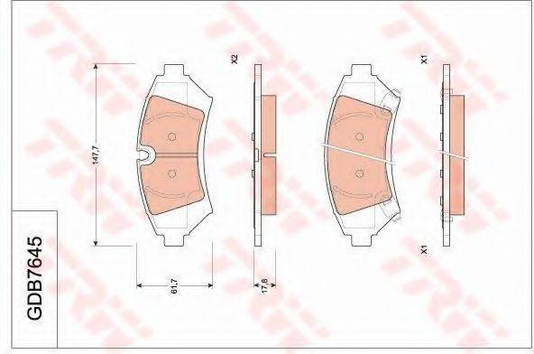 TRW GDB7645 Комплект гальмівних колодок, дискове гальмо