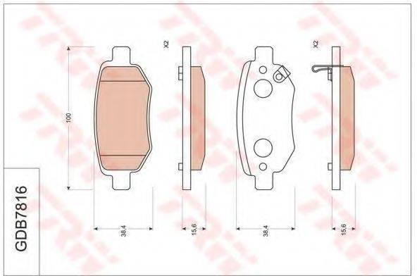 TRW GDB7816 Комплект гальмівних колодок, дискове гальмо