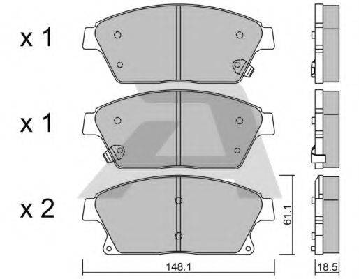 AISIN BPOP1015 Комплект гальмівних колодок, дискове гальмо