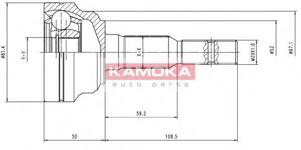 KAMOKA 6952 Шарнірний комплект, приводний вал