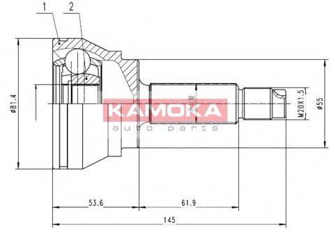 KAMOKA 7350 Шарнірний комплект, приводний вал