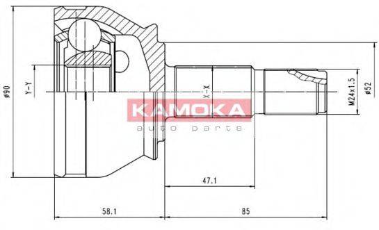 KAMOKA 7412 Шарнірний комплект, приводний вал