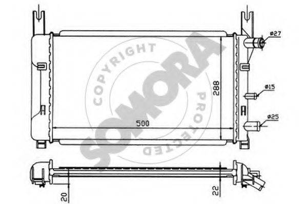 SOMORA 092140 Радіатор, охолодження двигуна