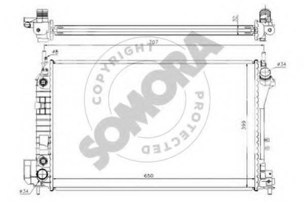 SOMORA 210640C Радіатор, охолодження двигуна