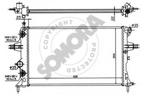 SOMORA 211741 Радіатор, охолодження двигуна