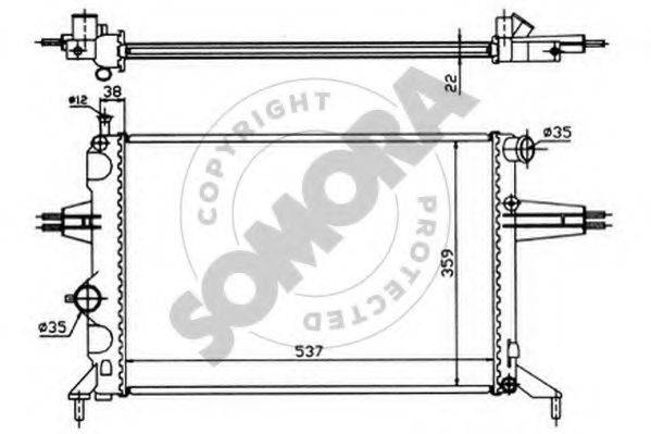 SOMORA 211744 Радіатор, охолодження двигуна