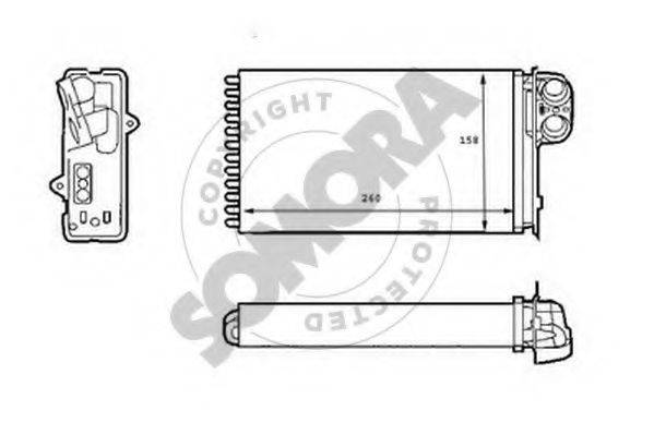 SOMORA 246050 Теплообмінник, опалення салону