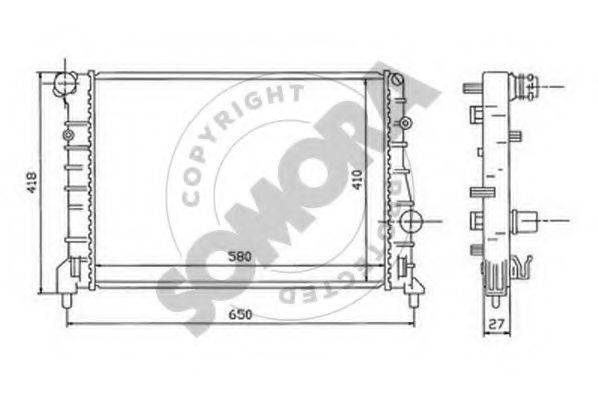 SOMORA 010140B Радіатор, охолодження двигуна
