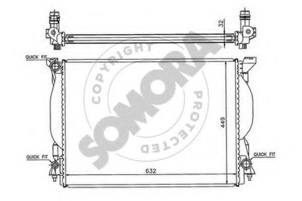 SOMORA 021540F Радіатор, охолодження двигуна