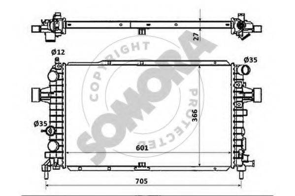 SOMORA 211840E Радіатор, охолодження двигуна