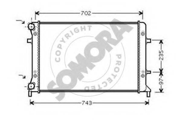 SOMORA 351040G Радіатор, охолодження двигуна