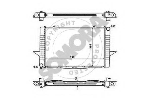 SOMORA 363240 Радіатор, охолодження двигуна