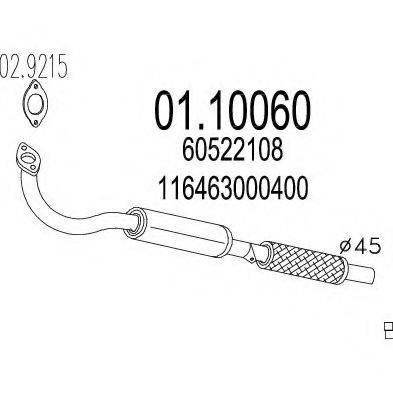 MTS 0110060 Труба вихлопного газу