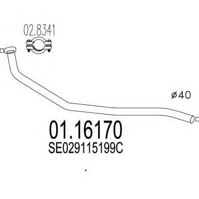 MTS 0116170 Труба вихлопного газу