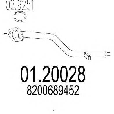 MTS 0120028 Труба вихлопного газу