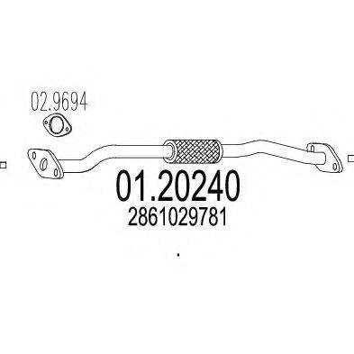 MTS 0120240 Труба вихлопного газу