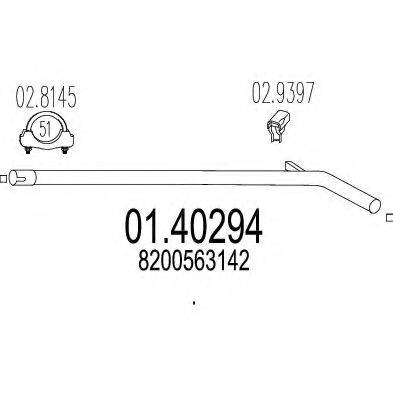 MTS 0140294 Труба вихлопного газу