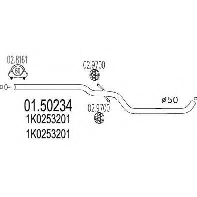 MTS 0150234 Середній глушник вихлопних газів