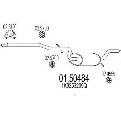 MTS 0150484 Середній глушник вихлопних газів