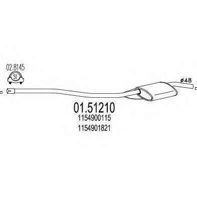 MTS 0151210 Середній глушник вихлопних газів