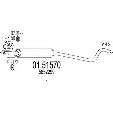 MTS 0151570 Середній глушник вихлопних газів