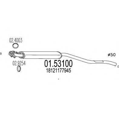 MTS 0153100 Середній глушник вихлопних газів