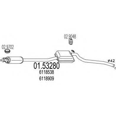 MTS 0153280 Середній глушник вихлопних газів