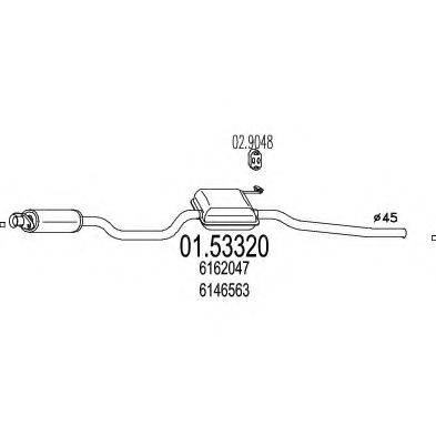 MTS 0153320 Середній глушник вихлопних газів