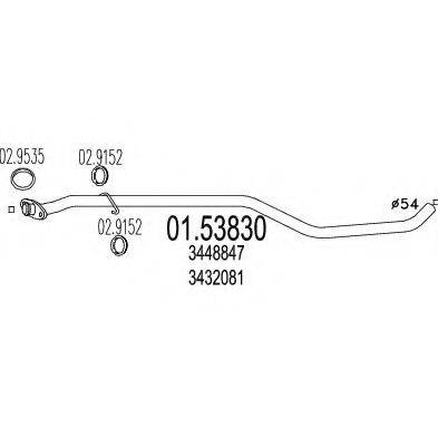 MTS 0153830 Труба вихлопного газу