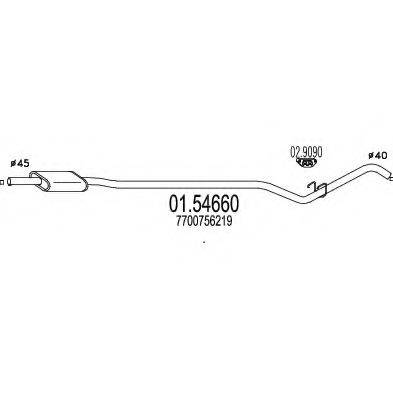 MTS 0154660 Середній глушник вихлопних газів