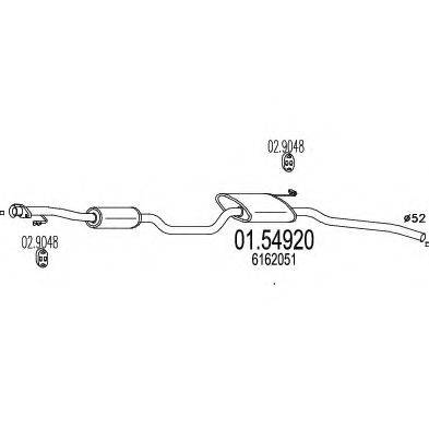 MTS 0154920 Середній глушник вихлопних газів