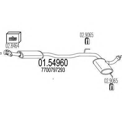 MTS 0154960 Середній глушник вихлопних газів
