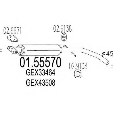 MTS 0155570 Середній глушник вихлопних газів