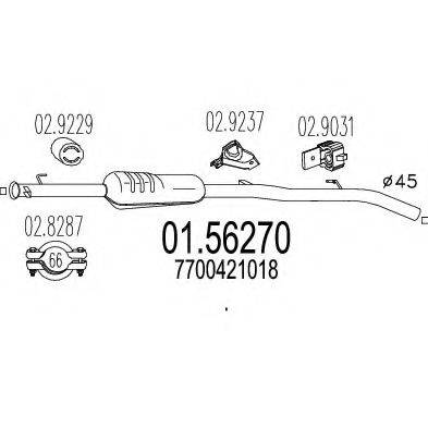 MTS 0156270 Середній глушник вихлопних газів