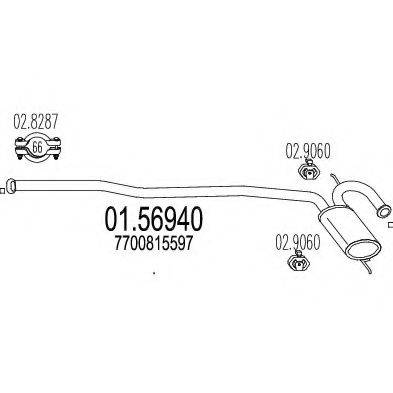 MTS 0156940 Середній глушник вихлопних газів