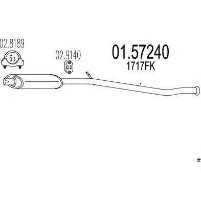 MTS 0157240 Середній глушник вихлопних газів