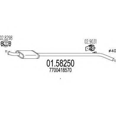 MTS 0158250 Середній глушник вихлопних газів